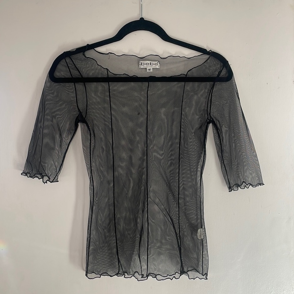 Vintage mesh sheer top. Rare find by Bebe Moda.